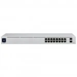 Коммутатор Ubiquiti USW-16-POE-EU (1000 Base-TX (1000 мбит/с), 2 SFP порта)