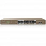 Коммутатор TENDA TEG1126P-24-410W (1000 Base-TX (1000 мбит/с), 2 SFP порта)