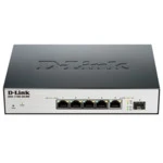 Коммутатор D-link DGS-1100-06/ME/A1B 1000 Base-TX (1000 мбит/с), 1 SFP порт