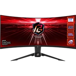 Монитор ASRock Phantom Gaming PG34WQ15R2B 34 ", VA, Ultra-Wide QHD 3440x1440 (21:9), 165 Гц