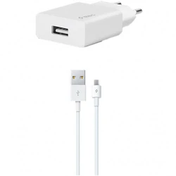 Ttec SmartCharger Travel Charger 2.1A Micro USB Cable White 2SCS20MB 2.1
