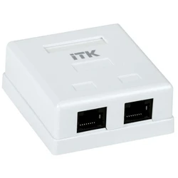 Аксессуар для кабельных сетей IEK Розетка инф. настенная RJ45 CS2-1C5EU-22-G