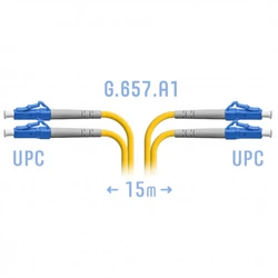 Оптический патч-корд SNR SNR-PC-LC/UPC-DPX-A-15m