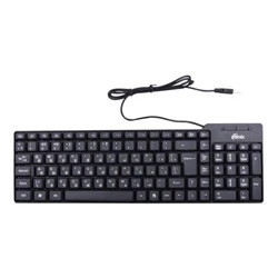 Клавиатура Ritmix RKB-100 Black (EN/RU) 15119370 (Проводная, USB)