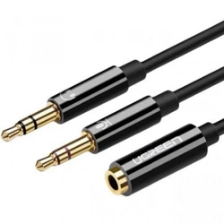 Кабель интерфейсный UGREEN AV140 20898 MINI JACK 3.5 (input) - MINI JACK 3.5 (output) x2