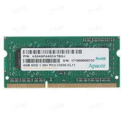 ОЗУ Apacer DV.04G2K.KAM (SO-DIMM, DDR3, 4 Гб, 1600 МГц)