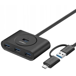 Аксессуар для ПК и Ноутбука UGREEN usb 3.0/Type C 4port HUB, 1m 40850