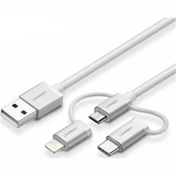 Кабель интерфейсный UGREEN US186 50203 USB Type A - USB Type B micro - Lightning (8pin) - USB Type C