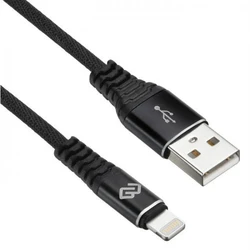 Кабель интерфейсный Digma LIGHT-3M-BRAIDED-BLK USB Type A - Lightning (8pin)