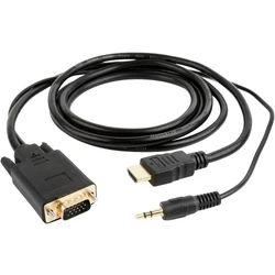 Кабель интерфейсный Cablexpert A-HDMI-VGA-03-5M HDMI - D-SUB (VGA) - MINI JACK 3.5 (output)