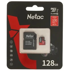 Флеш (Flash) карты Netac microSDXC [NT02P500PRO-128G-R] 128 ГБ