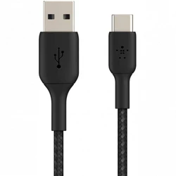 Кабель интерфейсный Belkin BRAIDED black (1m) CAB002BT1MBK USB Type A - USB Type C