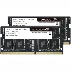 ОЗУ Team Group ELITE TED432G3200C22DC-S01 SO-DIMM, DDR4, 32 Гб (2 х 16 Гб), 3200 МГц
