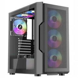 Корпус 1STPLAYER T7 P Black T7-P-BK-4F7 Игровые, Mid-Tower