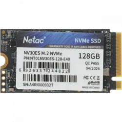 Жесткий диск Netac NV30ES NT01NV30ES-128-E4X SSD (твердотельные), 128 ГБ, M.2, PCIe