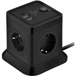 Распределитель питания Cablexpert Tower TWR-4-CU2-B-2