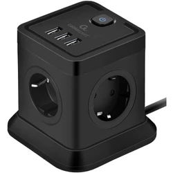 Сетевой фильтр Cablexpert TWR-4-U3-B-2
