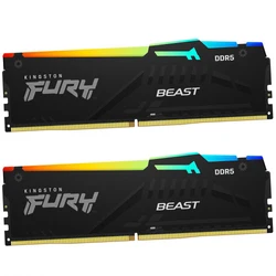 ОЗУ Kingston Fury Beast RGB KF564C32BBEAK2-64 DIMM, DDR5, 64 Гб (2 х 32 Гб), 6400 МГц