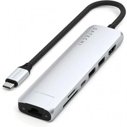 Док-станция Satechi 7-in-1 USB-C Slim Multiport Adapter with Ethernet Silver ST-P7SS