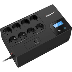 Источник бесперебойного питания IPPON Kirpich 1050 2003038 Линейно-интерактивные, Напольный (Tower), 1050 ВА, 600 Вт