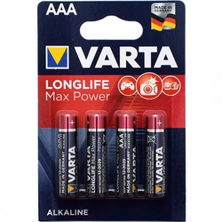 Батарейка VARTA AAA Longlife Max Power 1.5V Alkaline в блоке 4шт. 4703-4