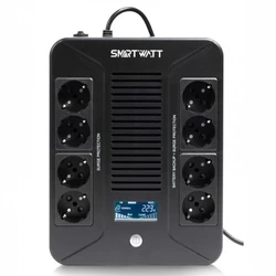 Источник бесперебойного питания SMARTWATT Safe pro LCD 3703020280001 Линейно-интерактивные, Напольный (Tower), 600 ВА, 360 Вт