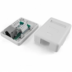 Сетевая розетка Hyperline Розетка компьютерная RJ-45(8P8C) категория 5e экранированная одинарная внешняя Dual IDC SB1-1-8P8C-C5E-SH-WH