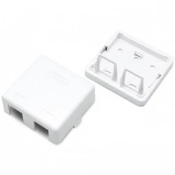 Кабельный канал Hyperline Корпус настенной розетки для установки 2-х вставок типа Keystone Jack белый SBB3-2-WH