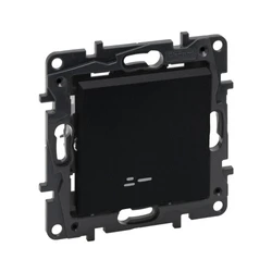 Legrand Выключатель одноклавишный Niloe Step 10А с подстветкой авт.клеммы Чёрный 863511