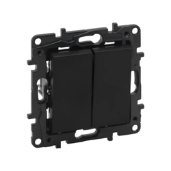 Legrand Переключатель двухклавишный крестовой Niloe Step 10А авт.клеммы Чёрный 863508