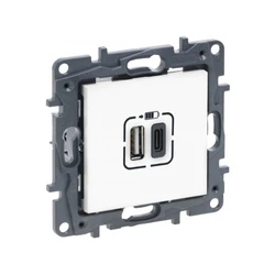 Сетевая розетка Legrand Розетка USB, Niloe Step, 863140, Тип А+C 12Вт+15Вт 5В Белый