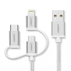 Кабель интерфейсный UGREEN US186 50203  USB Type A - USB Type B micro - Lightning (8pin) - USB Type C