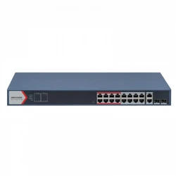 Коммутатор Hikvision DS-3E1318P-SI(V2) 100 Base-T (100 мбит/с), 2 SFP порта