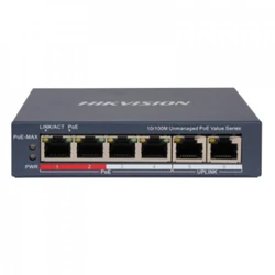 Коммутатор Hikvision DS-3E0106P-E/M(B) 100 Base-T (100 мбит/с)