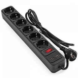 Распределитель питания ExeGate SP-6-USB-1.8B EX295492RUS