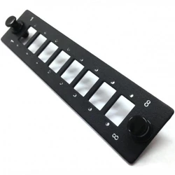 Аксессуар для оптических сетей Hyperline Лицевая панель (модуль) для установки 8-SC(DLC) с отверстиями М2 для крепления адаптера черная FO-FP-W140H42-8SC/DLC-BK