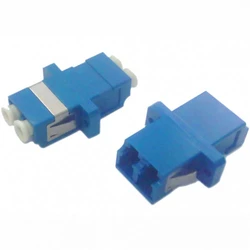Аксессуар для оптических сетей Hyperline Оптический проходной адаптер LC-LC SM duplex корпус пластиковый синий белые колпачки FA-P11Z-DLC/DLC-N/WH-BL