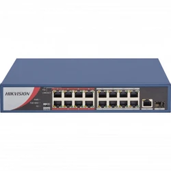 Коммутатор Hikvision DS-3E0318P-E/M(B) 100 Base-TX (100 мбит/с), 1 SFP порт