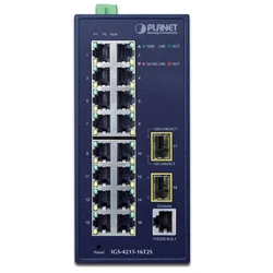 Коммутатор Planet IP30 Industrial L2/L4 IGS-4215-16T2S 1000 Base-TX (1000 мбит/с), 2 SFP порта
