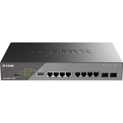 Коммутатор D-link DSS-200G-10MP DSS-200G-10MP/A1A 1000 Base-T (1000 мбит/с), 2 SFP порта