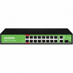 Коммутатор Digma DSP216F-1G-1C-R300 100 Base-TX (100 мбит/с)