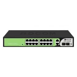 Коммутатор BDCOM S1500-16P2G2S 1000 Base-T (1000 мбит/с), 2 SFP порта