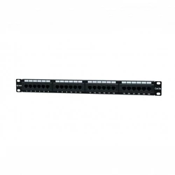 Патч-панель SNR Коммутационная панель SNR, 19" неэкранированная SNR-UD-1U24-5E-H-LC (24 порта, Cat. 5e)