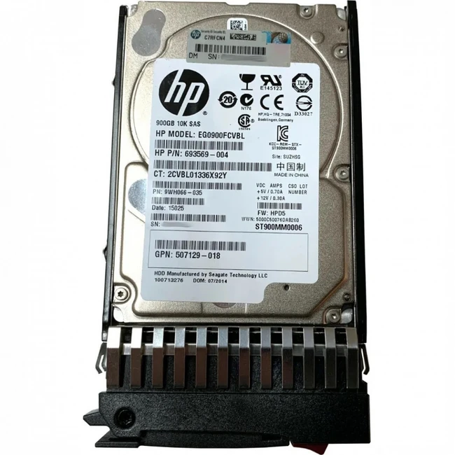 Серверный жесткий диск HPE 900GB SAS 6G 10K SFF 619291-B21 (2,5 SFF, 900 ГБ, SAS)