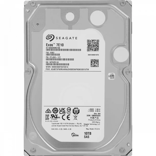 Серверный жесткий диск Seagate Exos 7E10 HDD ST10000NM018B (3,5 LFF, 10 ТБ, SAS)