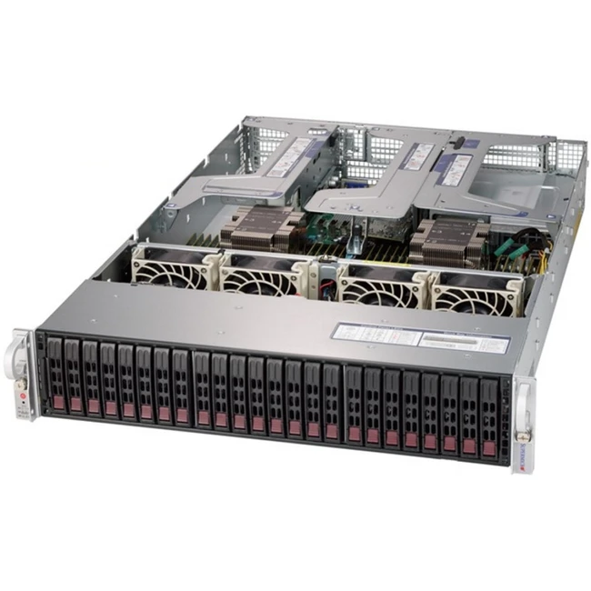 Сервер Supermicro SuperServer 2029U-E1CRT SYS-2029U-E1CRT 800754010 2U Rack, Xeon Gold 6234, 3300 МГц, 8, 24.75, 12 x 32 ГБ, SFF 2.5", 24