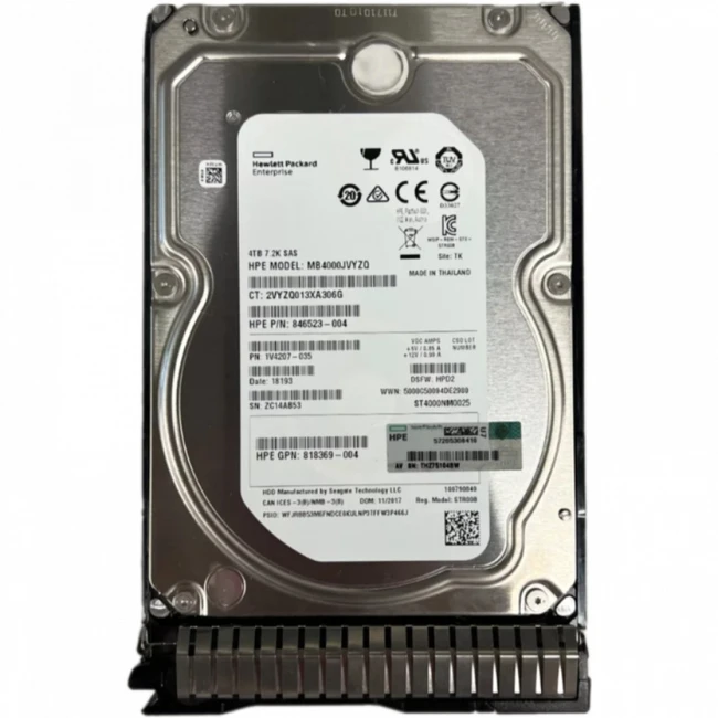 Серверный жесткий диск HPE 4TB 7.2K 12G SAS 3.5' 872487-B21 (3,5 LFF, 4 ТБ, SAS)