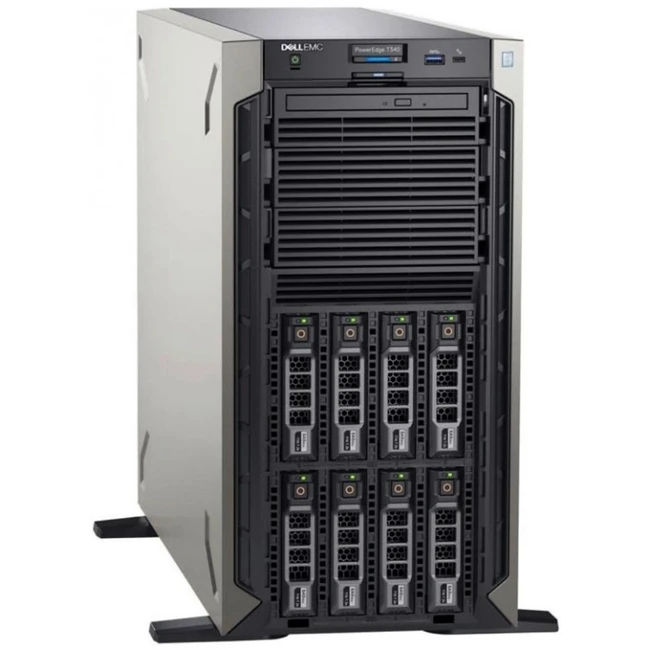 Сервер Dell PowerEdge T340 PET340RU1-04 (Tower, Xeon E-2224, 3400 МГц, 4, 8, 1 x 16 ГБ, SFF 2.5", 8, 1x 8 ТБ)