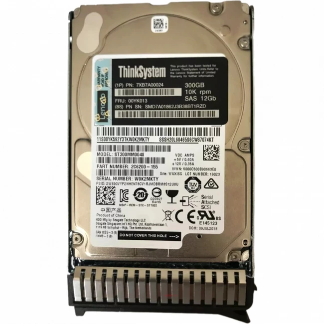 Серверный жесткий диск Lenovo 300GB 10K 12G SAS 2.5' 7XB7A00024 2,5 SFF, 300 ГБ, SAS