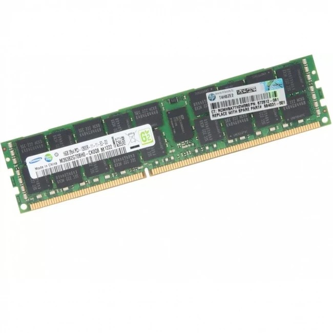 Серверная оперативная память ОЗУ HPE 16GB (1x16GB) Dual Rank x4 PC3-12800R (DDR3-1600) Registered 672631-B21 (16 ГБ, DDR3)